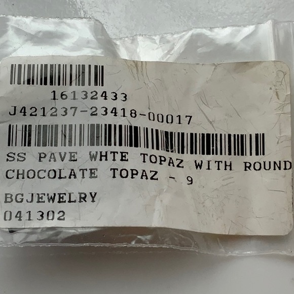 BG Jewelry Pave White Topaz Round Chocolate - Picture 6 of 6